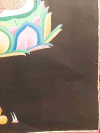 Buddhist Hand Painting Thangka Of White Tara, With Brocade, [hand Painted]
