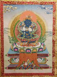 Buddhist Hand Painting Thangka Of Vajradhara, With Brocade, [hand Painted]