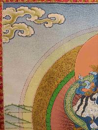 Buddhist Hand Painting Thangka Of Vajradhara, With Brocade, [hand Painted]