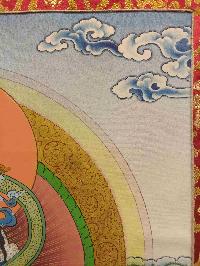 Buddhist Hand Painting Thangka Of Vajradhara, With Brocade, [hand Painted]