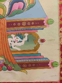 Buddhist Hand Painting Thangka Of Vajradhara, With Brocade, [hand Painted]