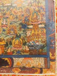 Buddhist Hand Painting Thangka Of Buddha Life Story, With Brocade, [hand Painted]
