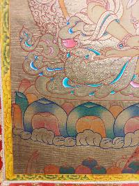 [24k Gold], Buddhist Hand Painting Thangka Of Aparimita, Amitayus, With Brocade, [hand Painted, Chepame