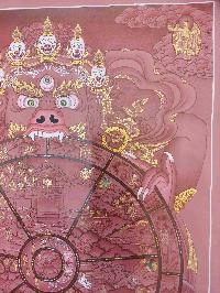 Buddhist Hand Painting Thangka Of Wheel Of Life, [hand Painted, Real Gold]