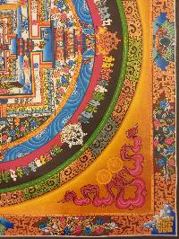 Buddhist Hand Painting Thangka Of Kalachakra Mandala [hand Painted, Real Gold], Lamas Art
