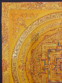 Buddhist Hand Painting Thangka Of Kalachakra Mandala [hand Painted, Real Gold], Lamas Art