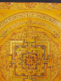 Buddhist Hand Painting Thangka Of Kalachakra Mandala [hand Painted, Real Gold], Lamas Art