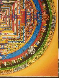 Buddhist Hand Painting Thangka Of Kalachakra Mandala [hand Painted, Real Gold], Lamas Art