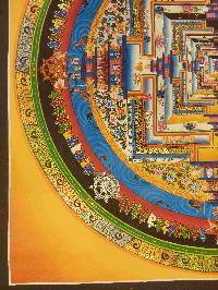 Buddhist Hand Painting Thangka Of Kalachakra Mandala [hand Painted, Real Gold], Lamas Art