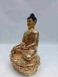 Buddhist Handmade Statue Of Shakyamuni Buddha, [face Painted, Full Gold Plated]