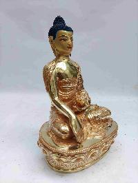 Buddhist Handmade Statue Of Shakyamuni Buddha, [face Painted, Full Gold Plated]