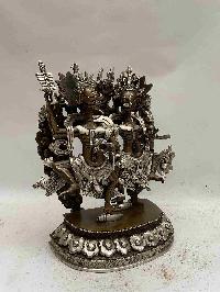 Buddhist Handmade Statue Of Citipati, [chocolate And Silver Oxidized]