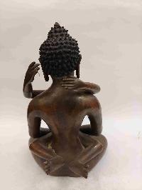Buddhist Handmade Statue Of Samantabhadra, [chocolate Oxidized]