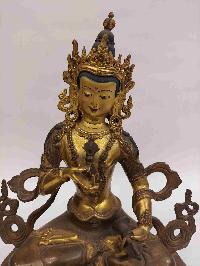 Buddhist Handmade Statue Of Vajrasattva, [partly Gold Plated, Face Painted]