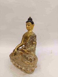 Buddhist Handmade Statue Of Shakyamuni Buddha, [full Gold Plated, Silver Plated, Face Painted]