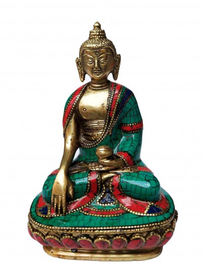 Buddhist Miniature Statue Of Shakyamuni Buddha, [stone Setting]