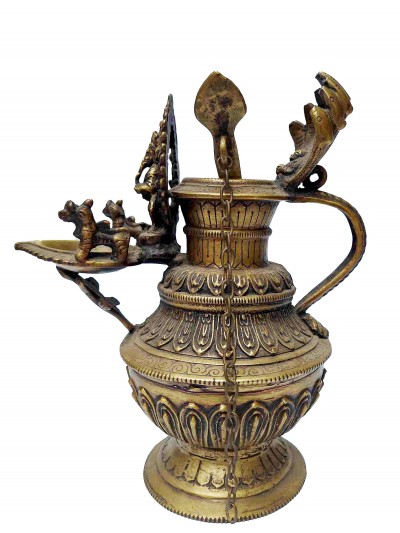 Buddhist Miniature Statue Of Ganesh Sukunda, [bronze Finishing]