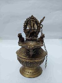 Buddhist Miniature Statue Of Ganesh Sukunda, [bronze Finishing]