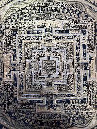 Buddhist Handmade Thangka Of Kalachakra Mandala, [hand Painted]