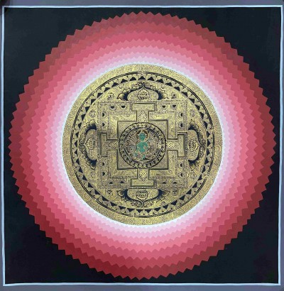 Buddhist Handmade Thangka Of Mandala, [hand Painted]