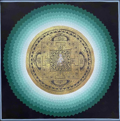 Buddhist Handmade Thangka Of Mandala, [hand Painted]