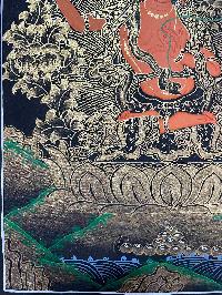 Buddhist Handmade Thangka Painting Of Manjushri, Manjushree, [real Gold, Hand Painted]