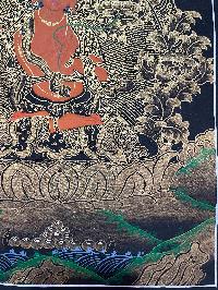 Buddhist Handmade Thangka Painting Of Manjushri, Manjushree, [real Gold, Hand Painted]