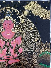 Buddhist Handmade Thangka Painting Of Aparimita, Amitayus, [real Gold, Hand Painted], Amitayus, Chepame