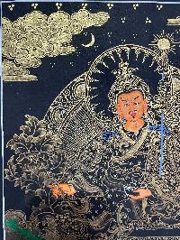 Buddhist Handmade Thangka Painting Of Padmasambhava, Guru Rimpuche [real Gold, Hand Painted]
