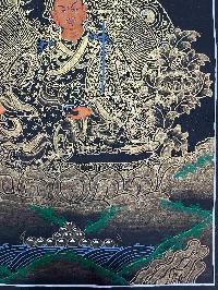 Buddhist Handmade Thangka Painting Of Padmasambhava, Guru Rimpuche [real Gold, Hand Painted]