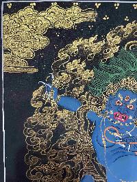 Buddhist Handmade Thangka Painting Of Vajrapani [chana Dorje], [chana Dorje], [real Gold, Hand Painted]