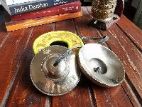 Buddhist Bronze Tingsha [om Mane Padme Om] With Cover