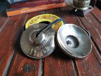 Buddhist Bronze Tingsha [om Mane Padme Om] With Cover