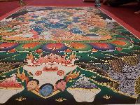 Buddhist Handmade Thangka Of Mahakala 6 Arms, [real Gold], [hand Painted]