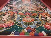 Buddhist Handmade Thangka Of Padmasambhava, Guru Rimpochhen, [real Gold, Hand Painted]