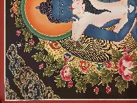 Buddhist Handmade Thangka Of Samantabhadra, Buddha Shakti, [real Gold, Hand Painted]