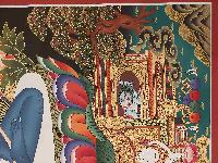 Buddhist Handmade Thangka Of Samantabhadra, Buddha Shakti, [real Gold, Hand Painted]