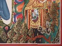 Buddhist Handmade Thangka Of Samantabhadra, Buddha Shakti, [real Gold, Hand Painted]