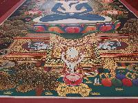 Buddhist Handmade Thangka Of Samantabhadra, Buddha Shakti, [real Gold, Hand Painted]