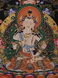 Buddhist Handmade Thangka Of Vajrasattva, [real Gold, Hand Painted]