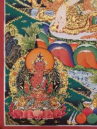 Buddhist Handmade Thangka Of White Tara, [real Gold, Hand Painted] Three Long Life Deities