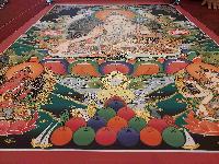 Buddhist Handmade Thangka Of White Tara, [real Gold, Hand Painted] Three Long Life Deities