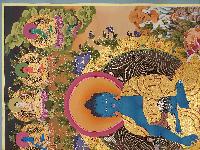Buddhist Handmade Thangka Of Medicine Buddha, [real Gold, Hand Painted], Real Gold