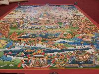 Buddhist Handmade Thangka Of Buddha Life Story, [real Gold, Hand Painted], Real Gold