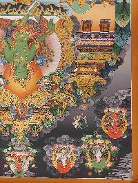 Buddhist Handmade Thangka Of Green Tara, [real Gold, Hand Painted], Real Gold