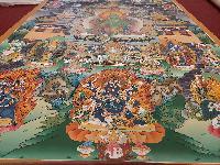 Buddhist Handmade Thangka Of Green Tara, [real Gold, Hand Painted], Real Gold