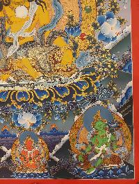 Buddhist Handmade Thangka Of Ksitigarbha - Bodhisattva, [real Gold, Hand Painted], Real Gold