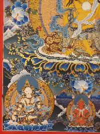 Buddhist Handmade Thangka Of Ksitigarbha - Bodhisattva, [real Gold, Hand Painted], Real Gold