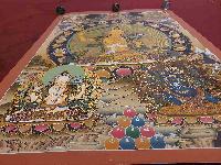 Buddhist Handmade Thangka Of Manjushri, [real Gold, Hand Painted], Real Gold
