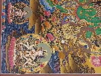 Buddhist Handmade Thangka Of Green Tara, [real Gold, Hand Painted], Real Gold